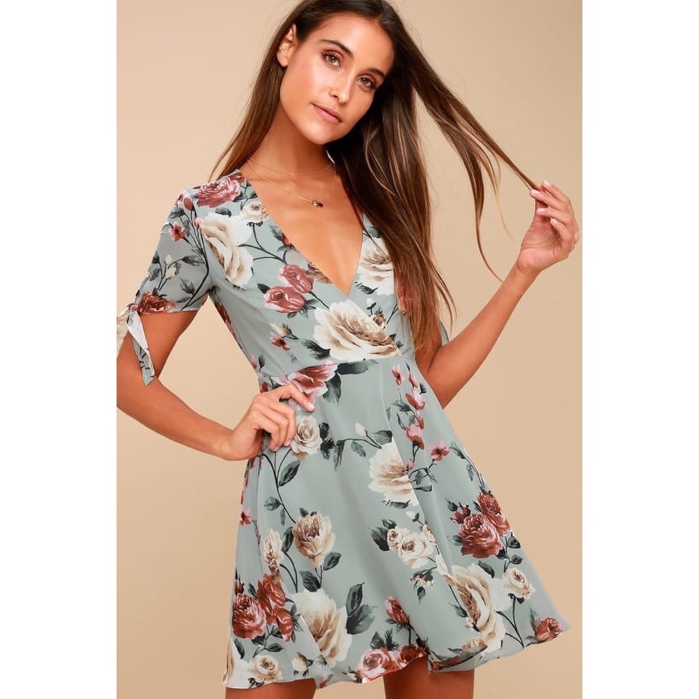 NWT Lulu's Botany Language Floral Skater Dress